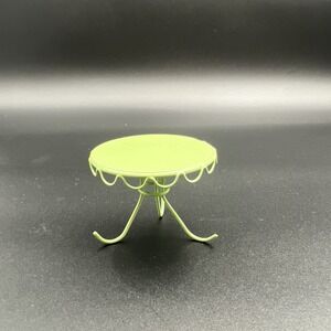 Dollhouse‎ Miniature Fairy Garden Retro Lime Green Metal Lawn Table